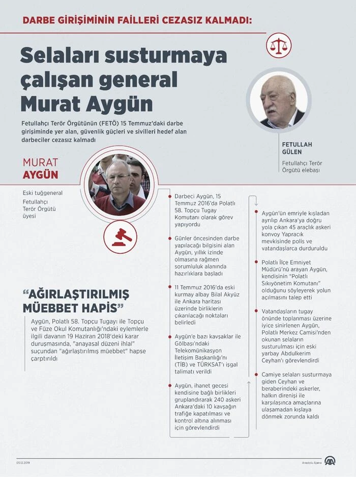 Selaları susturmaya çalışan generale ağırlaştırılmış müebbet hapis